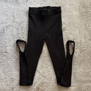 Pull&Bear Black Ribbed Leggings